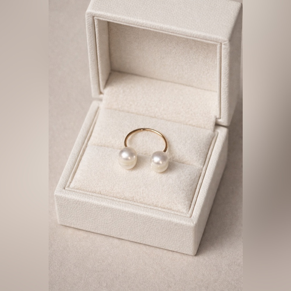 Faux Pearl Open Ring
